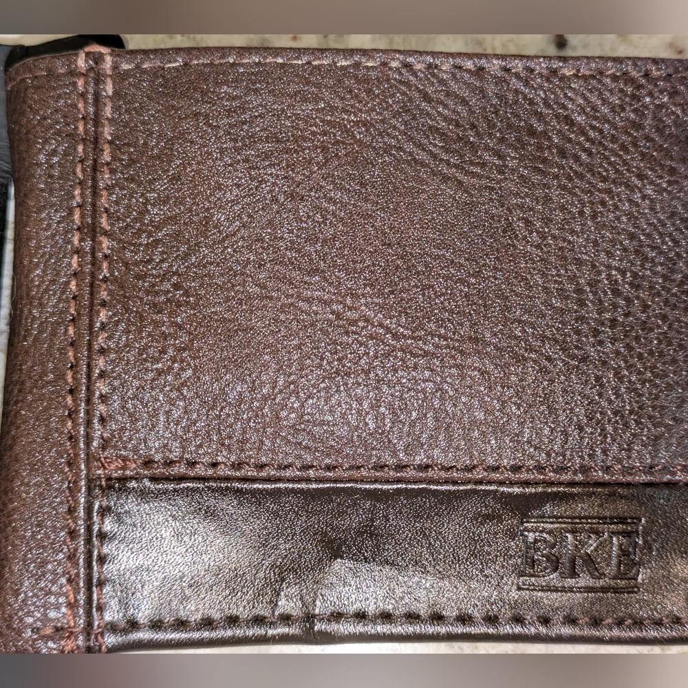 Buckle Brown Genuine Leather Bifold Wallet ID WinElegant Brown Leather Accessory